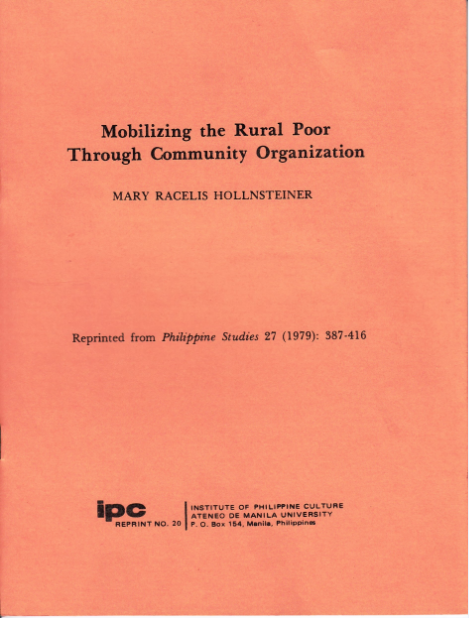Mobilizing the Rural Poor through Community Organization