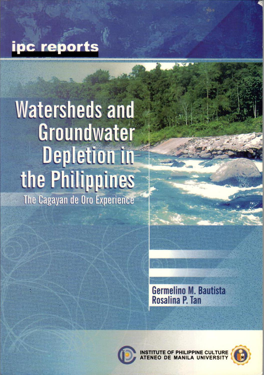 Watersheds and Groundwater Depletion in the Philippines: the Cagayan de Oro Experience